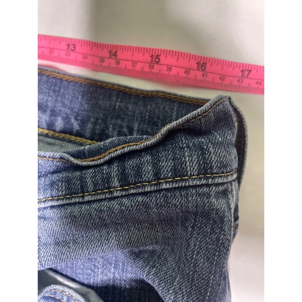 Signature Levi Strauss Mens Straight Leg‎ Blue Jeans Medium Wash 36x32 Stretch